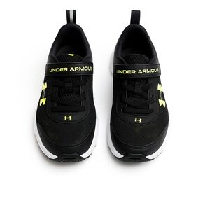 Under Armour Kids Black and Neon Yellow Sneakers